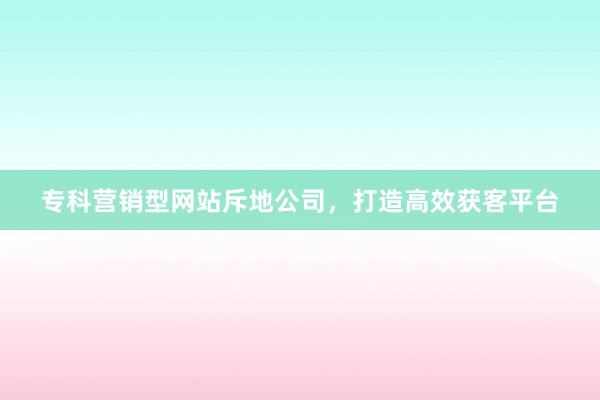 专科营销型网站斥地公司,打造高效获客平台